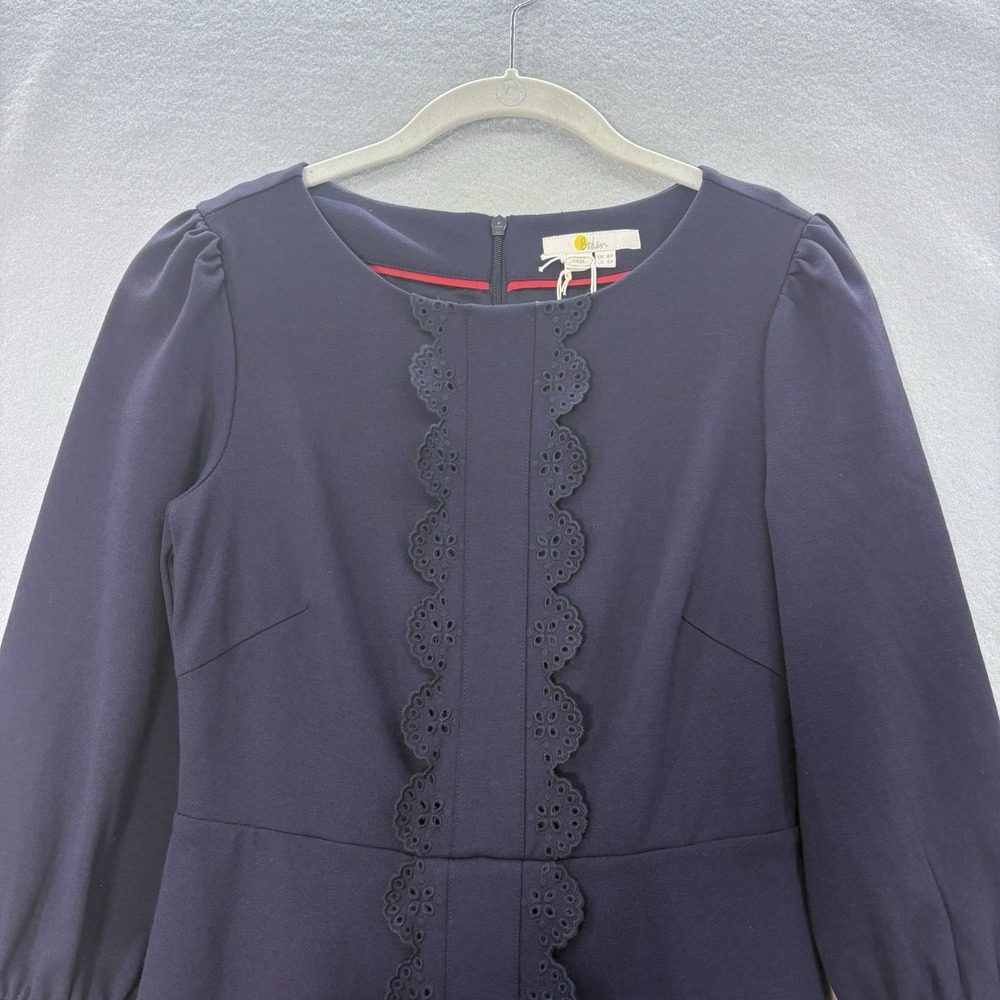 Boden Alexandra Ponte A-Line Sheath Dress Size 4 Petite Navy Blue Classic Career - Picture 2 of 15